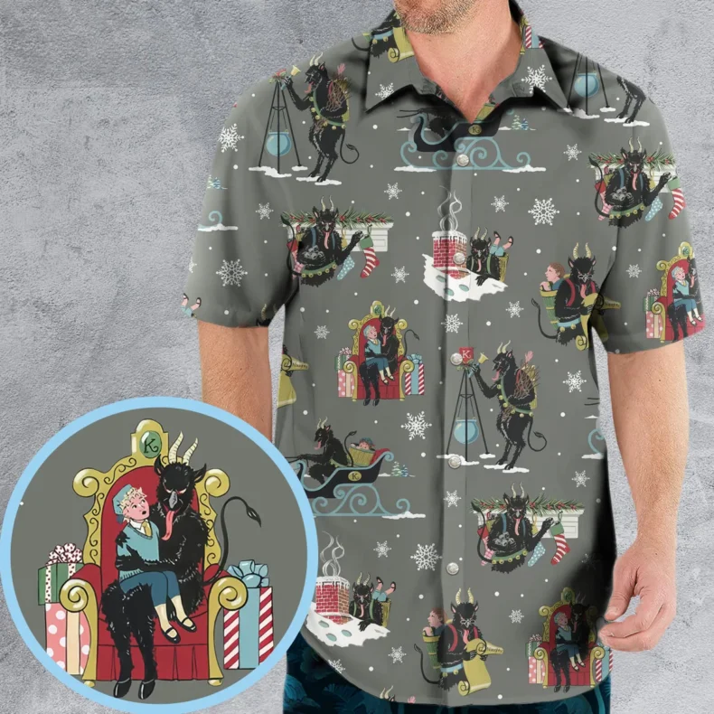 Unusual Christmas Krampus Hawaiian Shirt