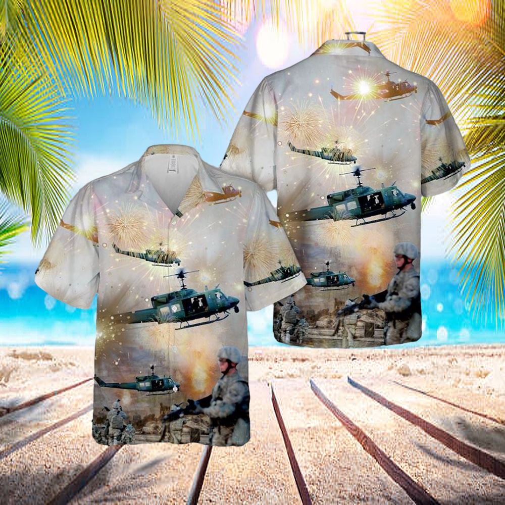 Us Air Force 37th Helicopter Squadron Uh-1n Hawaiian Shirt - Hawaiian Outfit For Men - Gift For Young Adult