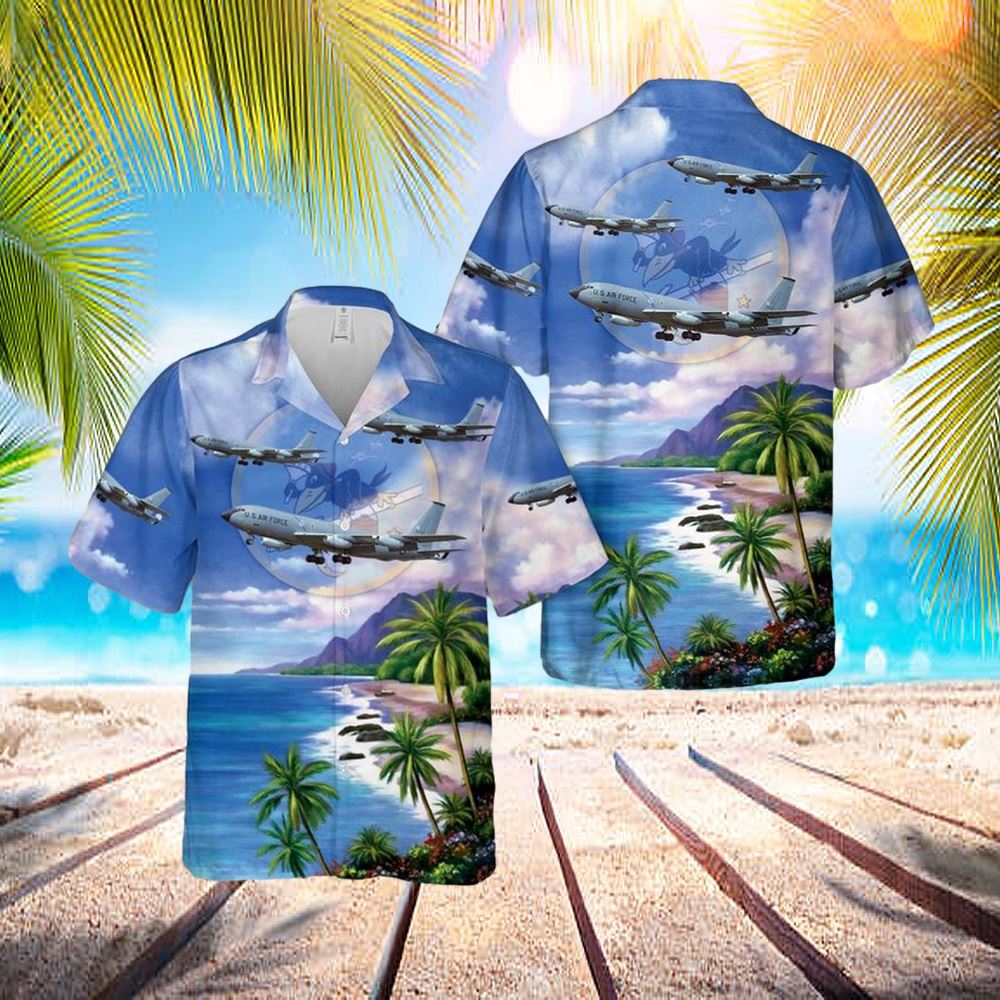 Us Air Force 380th Air Refueling Squadron Boeing Kc-135a Stratotanker Hawaiian Shirt - Hawaiian Outfit For Men