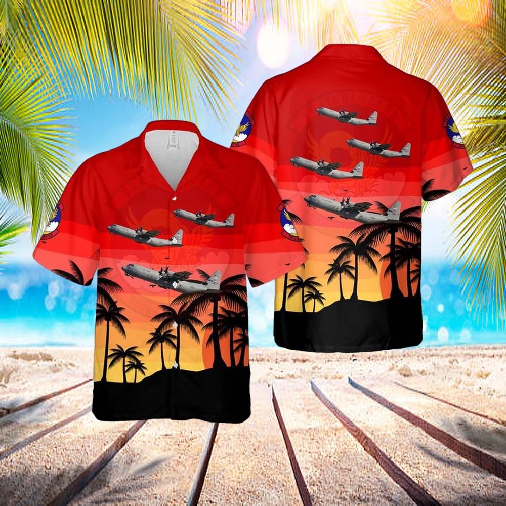Us Air Force 39th Airlift Squadron Lockheed C-130j Super Hercules 4 Hawaiian Shirt - Hawaiian Outfit For Men