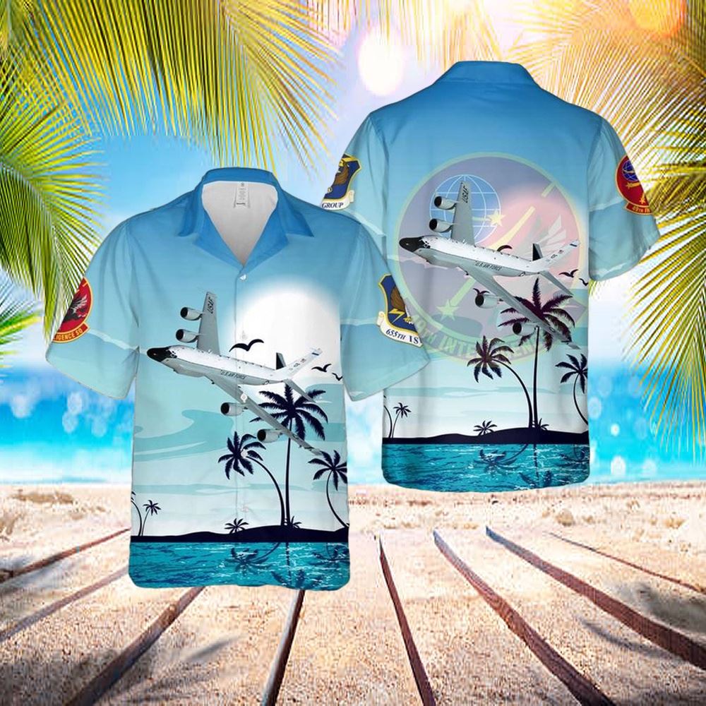 Us Air Force 49th Intelligence Squadron Rc-135 2 Hawaiian Shirt - Hawaiian Outfit For Men - Gift For Young Adult