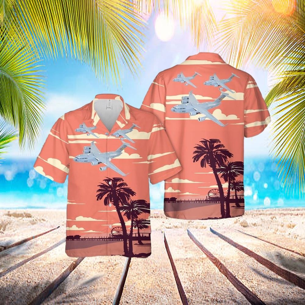 Us Air Force 729th Airlift Squadron C-17 Globemaster III Hawaiian Shirt - Hawaiian Outfit For Men