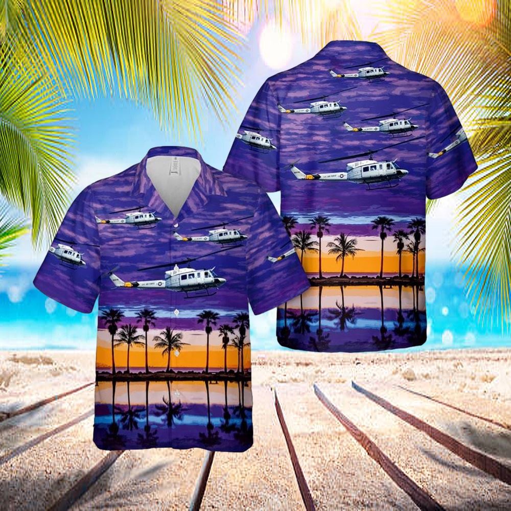 Us Air Force Bell Uh-1n Iroquois (212) Hawaiian Shirt - Hawaiian Outfit For Men - Gift For Young Adult