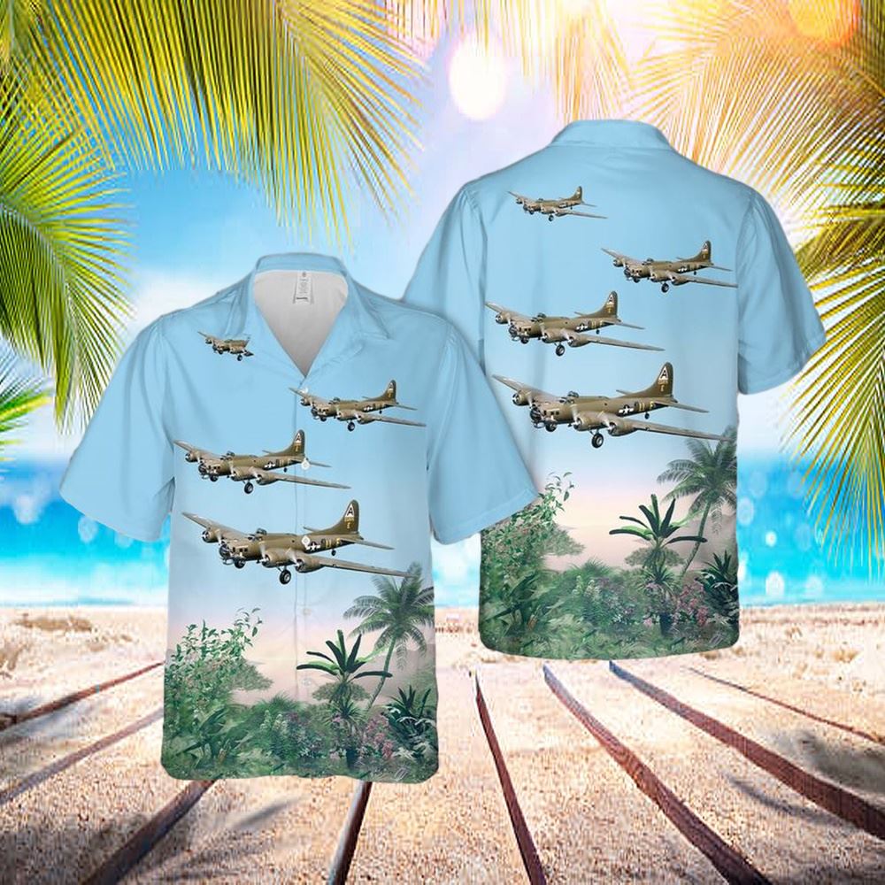 Us Air Force Boeing B-17 Flying Fortress Hawaiian Shirt - Hawaiian Outfit For Men