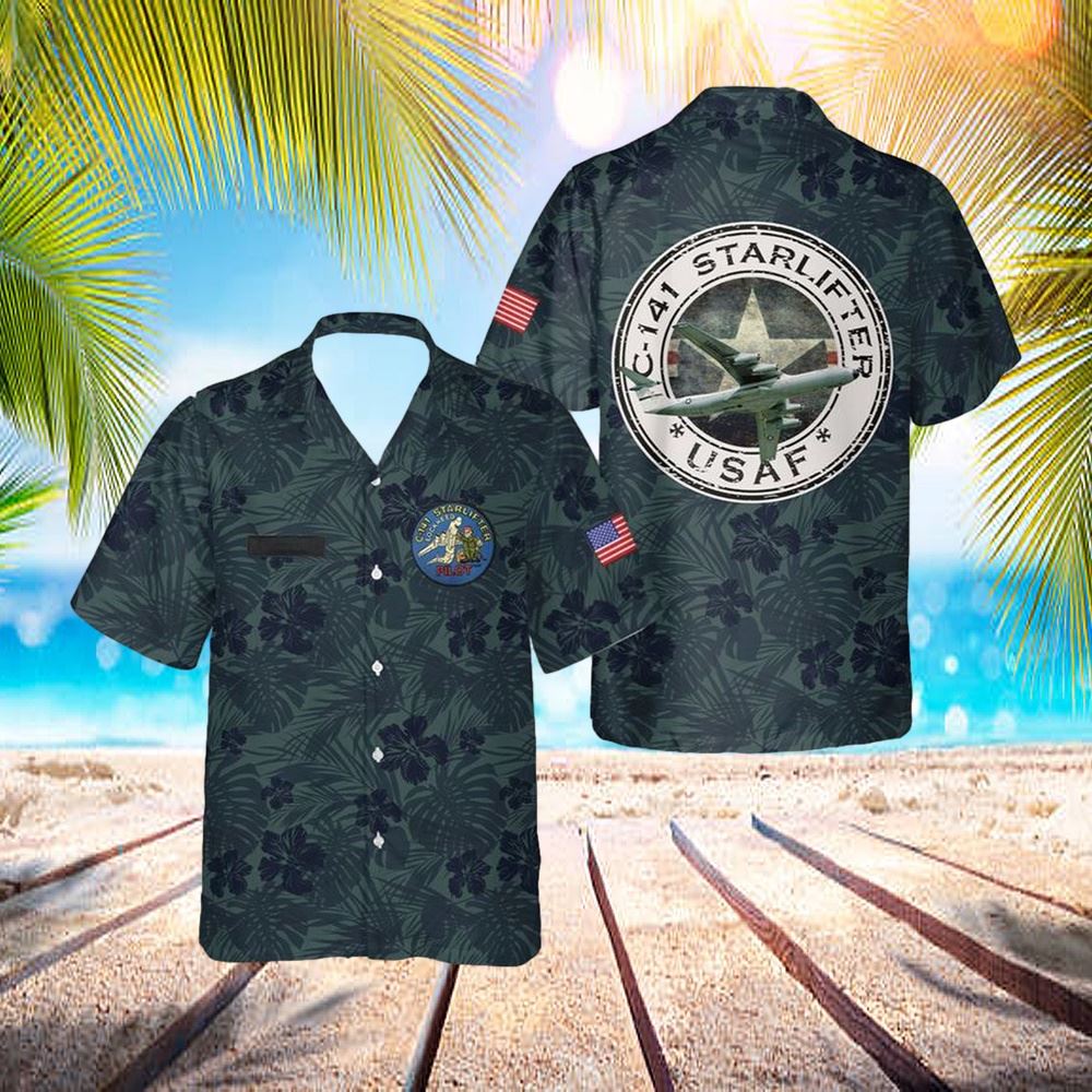 Us Air Force C-141 Loadmaster Custom Name Hawaiian Shirt - Hawaiian Outfit For Men - Gift For Young Adult
