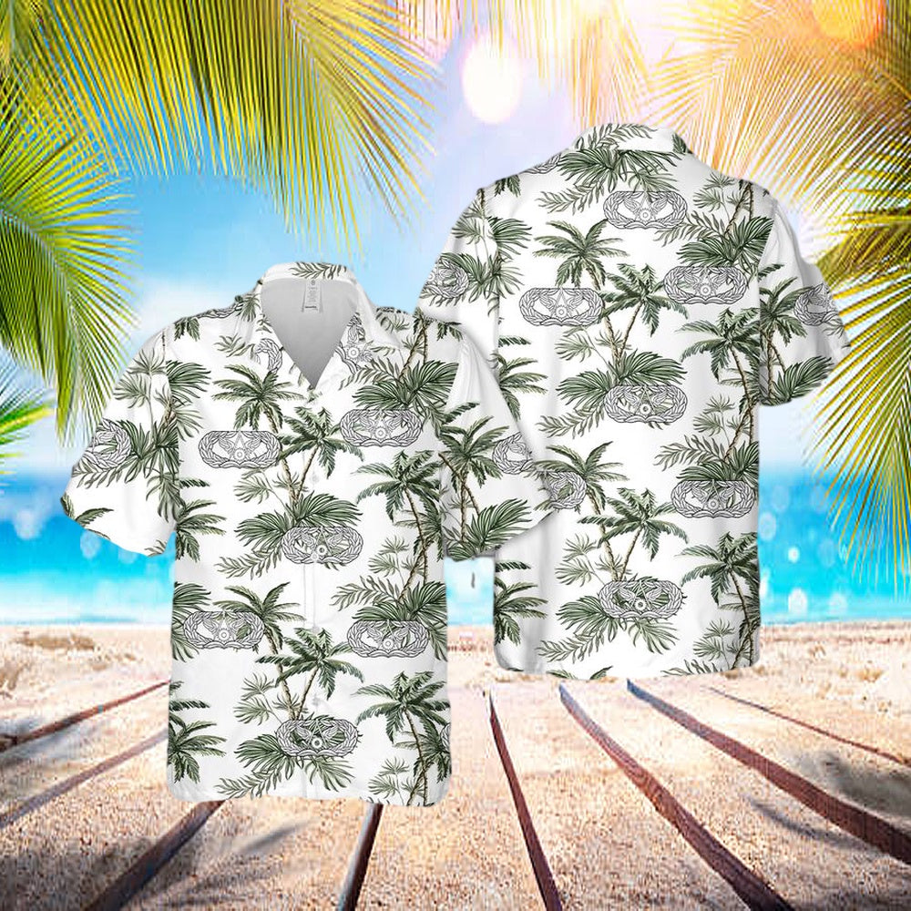 Us Air Force Civil Engineer Badge Hawaiian Shirt - Beachwear For Men - Best Hawaiian Shirts