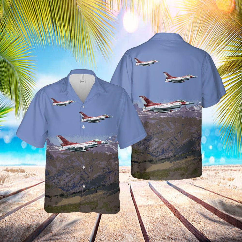 Us Air Force Colorado Air National Guard 140th Wing The Minutemen F-16c Flying In The Skies Above The Southern Rocky Mountains Hawaiian Shirt - Best Hawaiian Shirts
