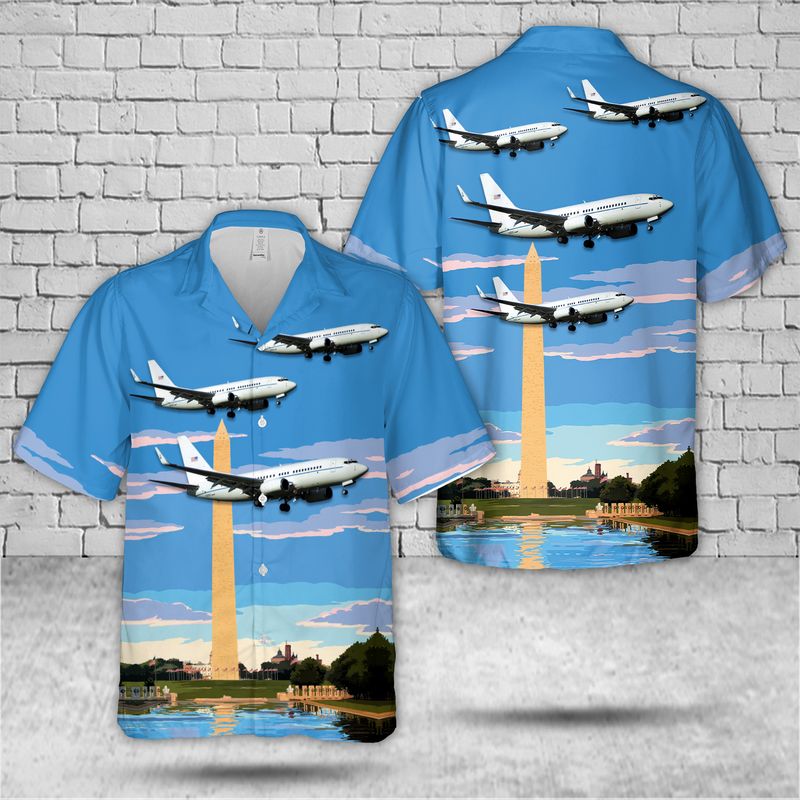 Us Air Force District Of Columbia Air National Guard 113th Wing Boeing C-40c Clipper (Sn 02-0202) Hawaiian Shirt - Beachwear For Men - Best Hawaiian Shirts