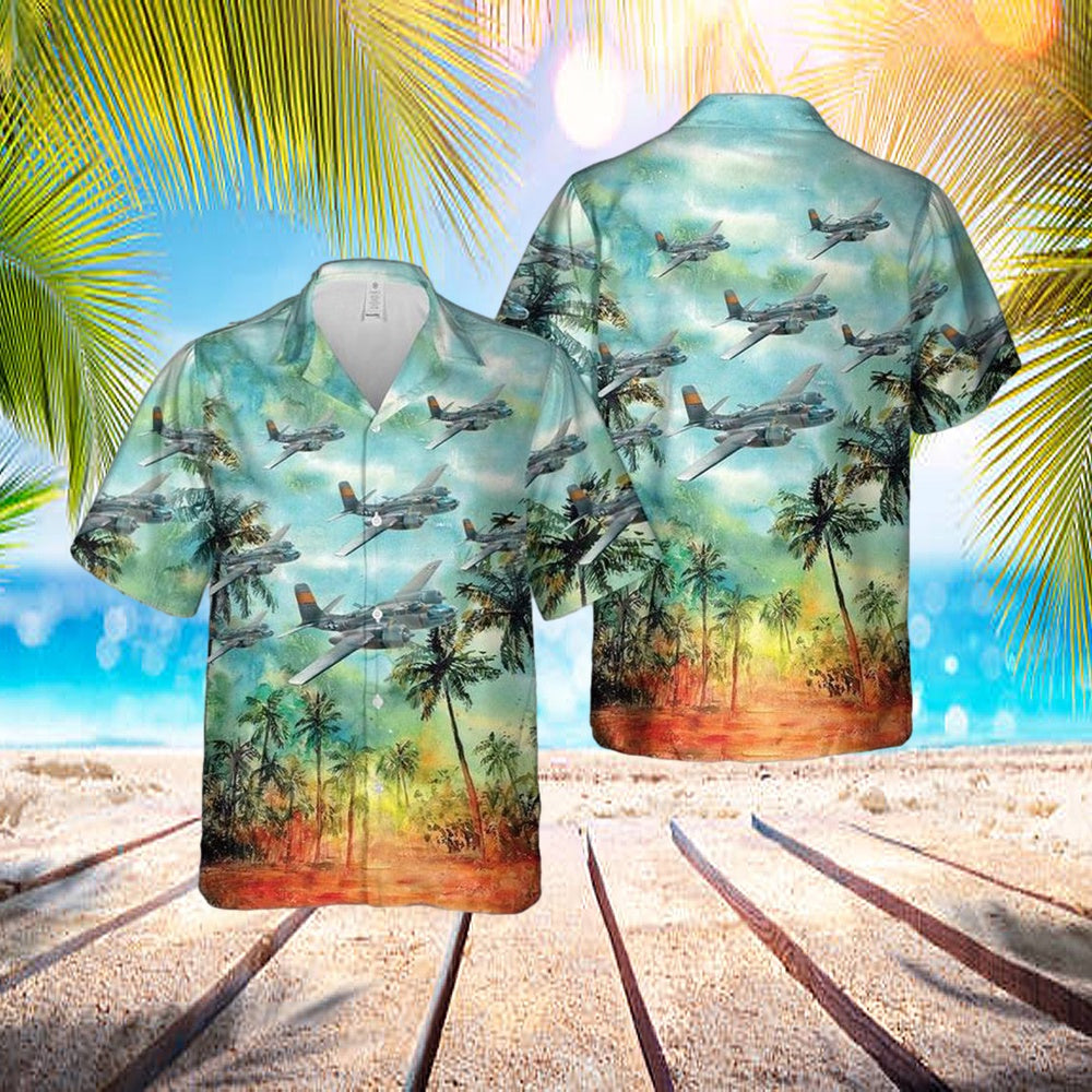 US Air Force Douglas A-26Ð¡-15 Invader In WWII Hawaiian Shirt - Mens Hawaiian Shirt - US Air Force Gifts