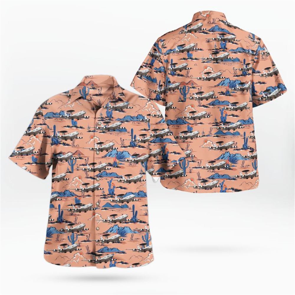 Us Air Force E-3 Awacs Hawaiian Shirt - Mens Hawaiian Shirt - US Air Force Gifts