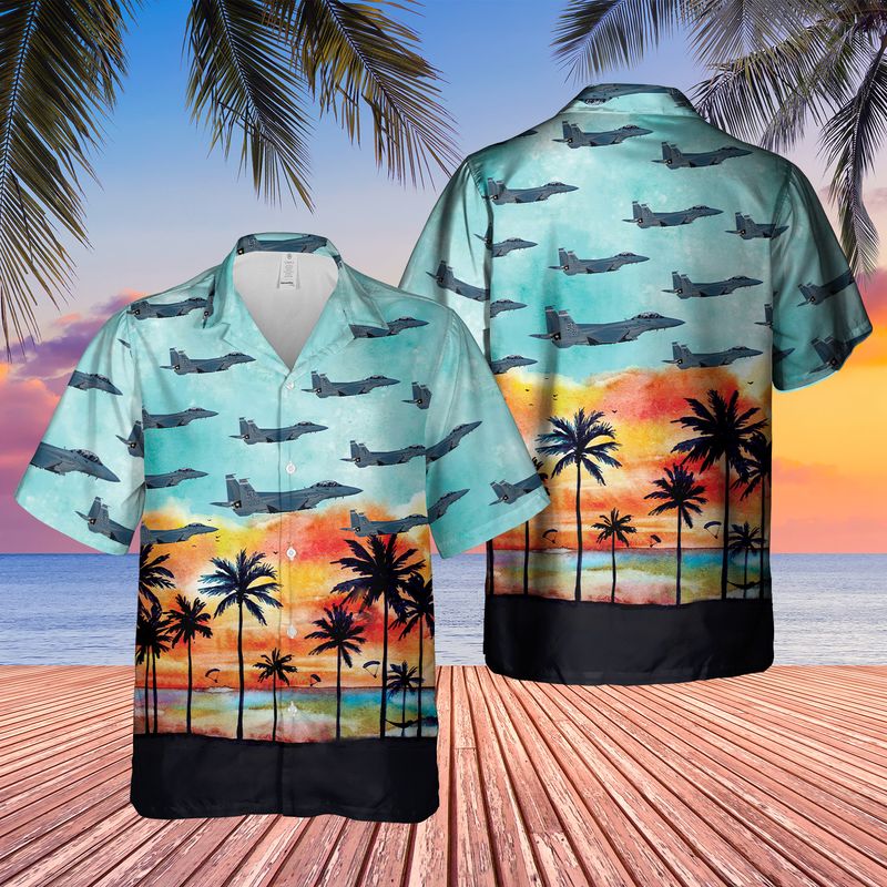 Us Air Force F-15ex Eagle Ii Hawaiian Shirt - Beachwear For Men - Best Hawaiian Shirts
