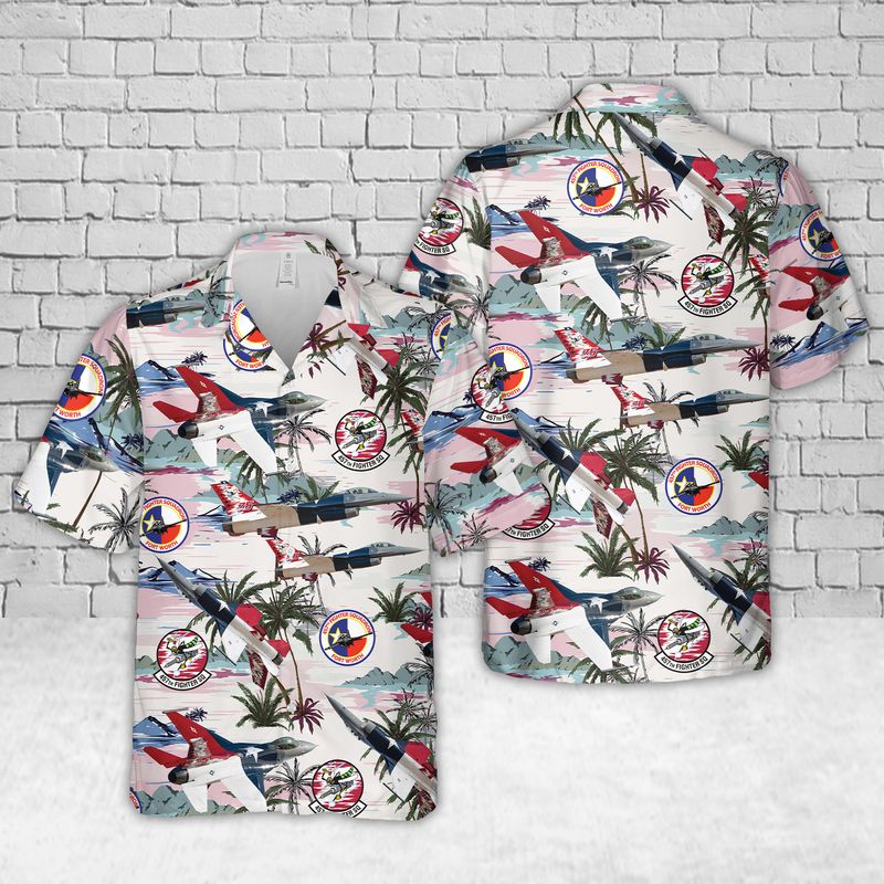 Us Air Force F-16 Fighting Falcon 457th Fighter Squadron Hawaiian Shirt Dltt1908bg01 - Mens Hawaiian Shirt - US Air Force Gifts