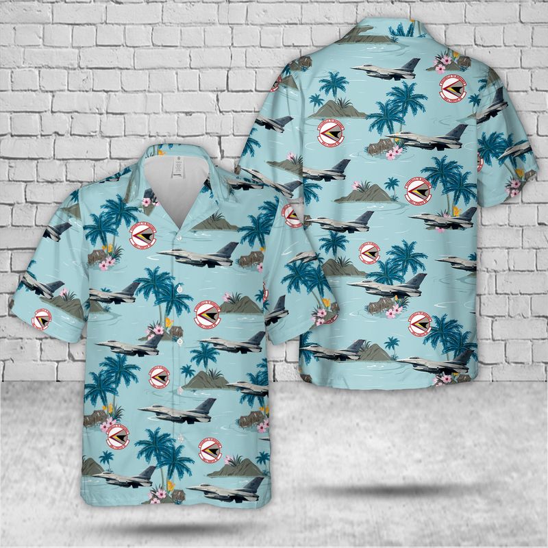 Us Air Force F-16 Fighting Falcon 480th Fighter Squadron Hawaiian Shirt - Mens Hawaiian Shirt - US Air Force Gifts