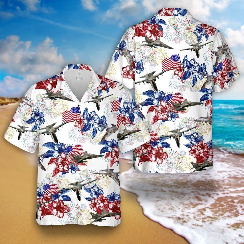 Us Air Force General Dynamics F-111 Aardvark Hawaiian Fourth Of July Shirt, 4th Of July Hawaiian Shirt, 4th Of July Shirt