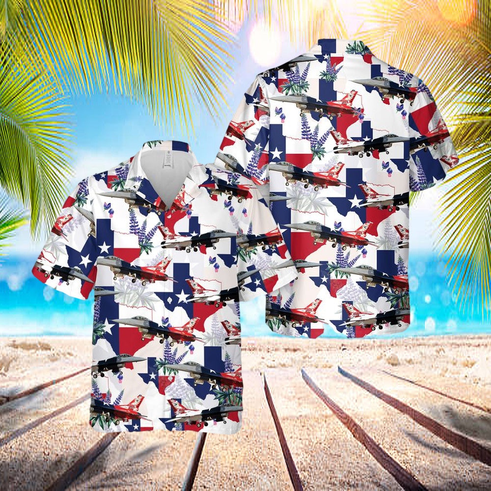 Us Air Force General Dynamics F-16c-30-Cf Fighting Falcon 301th Fighter Wing 457th Fighter Squadron Hawaiian Shirt - Hawaiian Outfit For Men