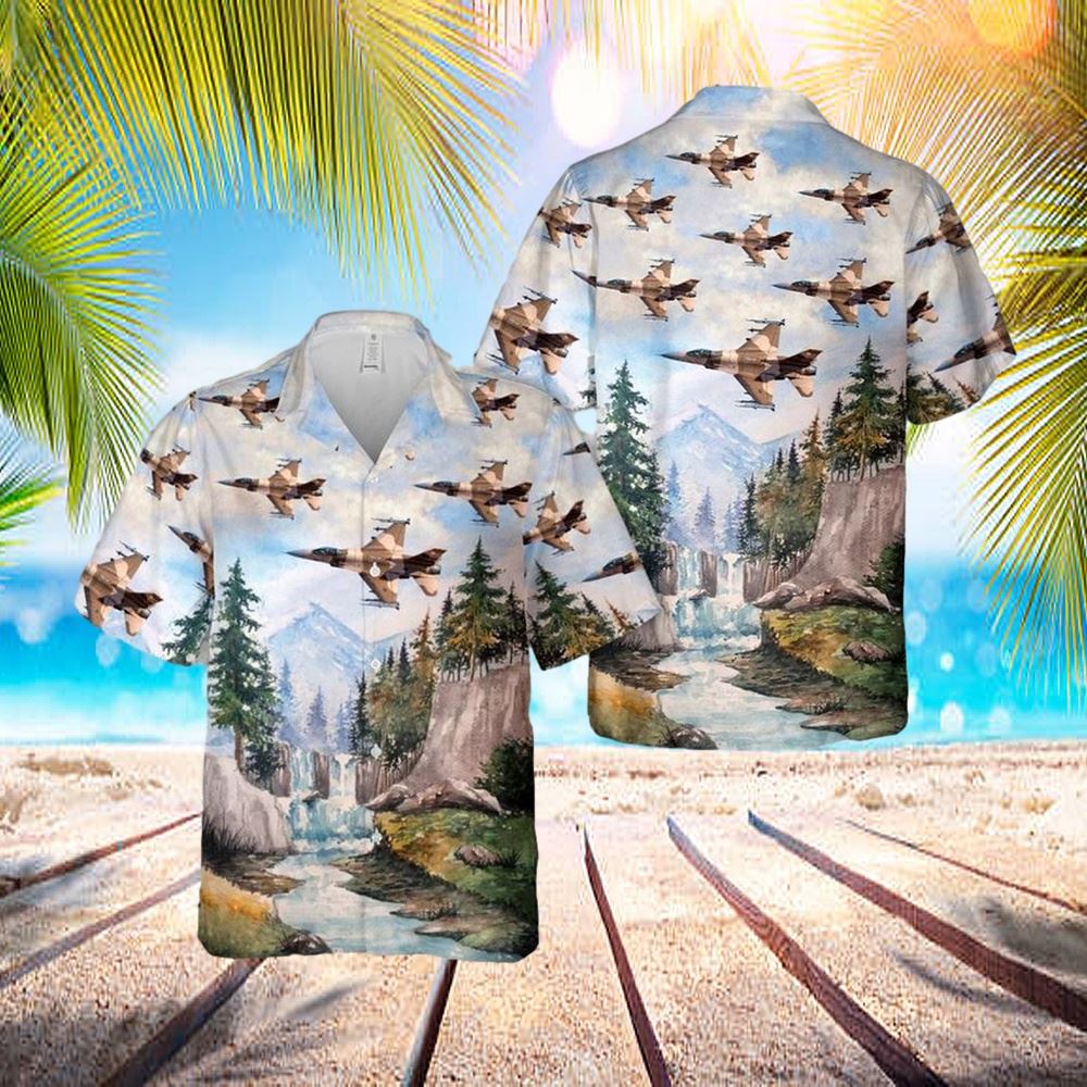 Us Air Force General Dynamics F-16c Fighting Falcon (401) 1 Hawaiian Shirt - Hawaiian Outfit For Men