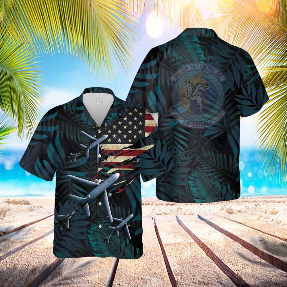 Us Air Force Kc-10 Extender 6th Air Refueling Squadron Hawaiian Shirt - Hawaiian Outfit For Men