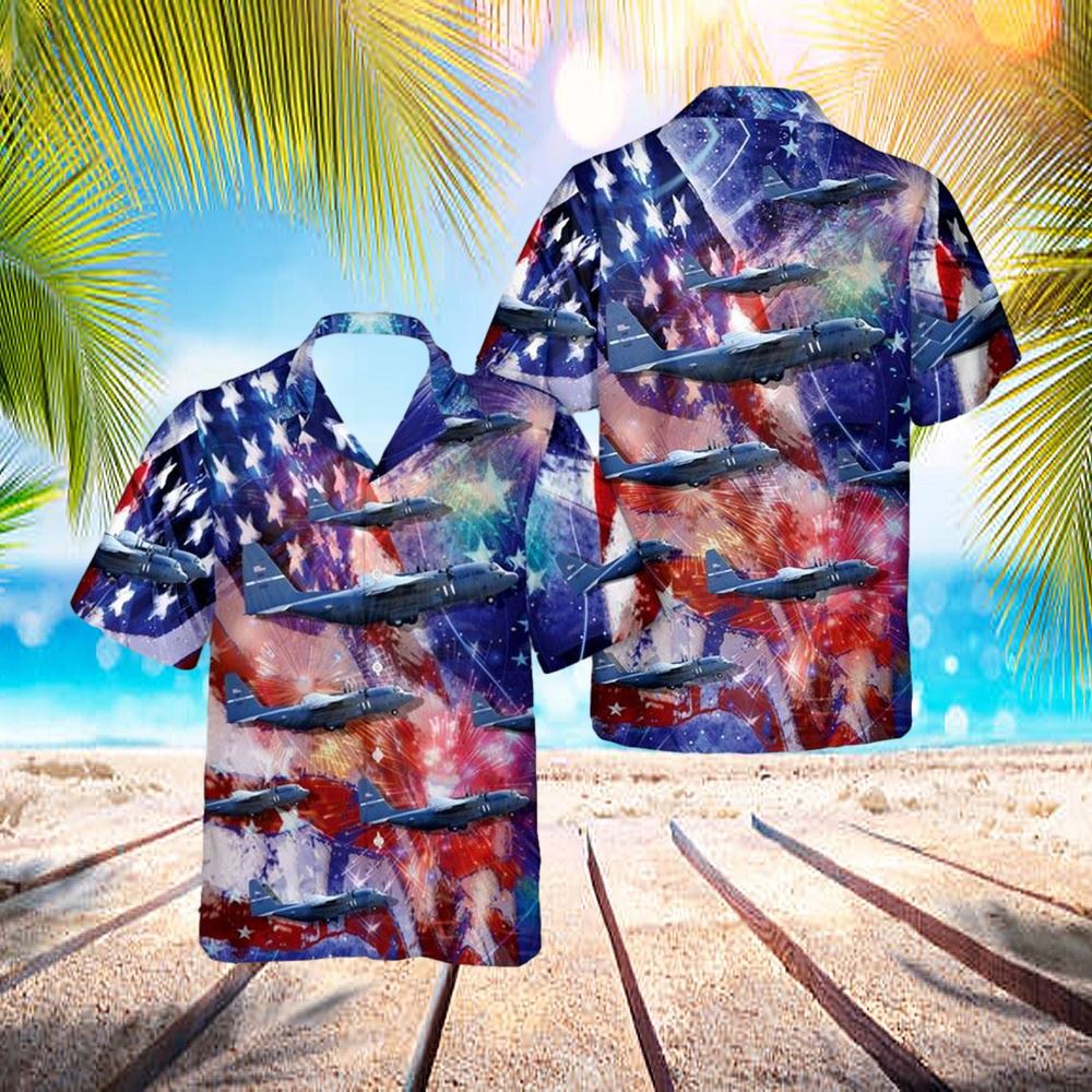 Us Air Force Kentucky Air National Guard C-130h Hercules, 4th Of July Hawaiian Shirt - Hawaiian Outfit For Men