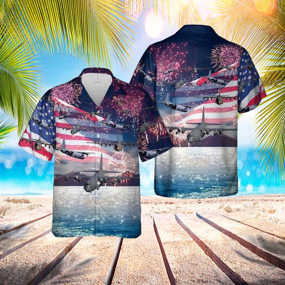 Us Air Force Lockheed Ac-130, 4th Of July Hawaiian Shirt - Hawaiian Outfit For Men - Gift For Young Adult