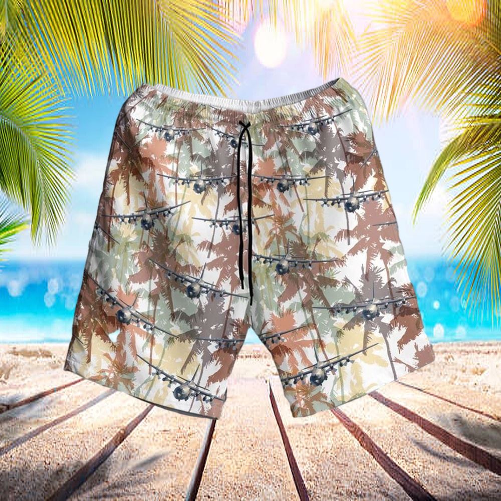 Us Air Force Lockheed Ac-130h 16th Special Operations Squadron Hawaiian Short - Hawaiian Outfit For Men