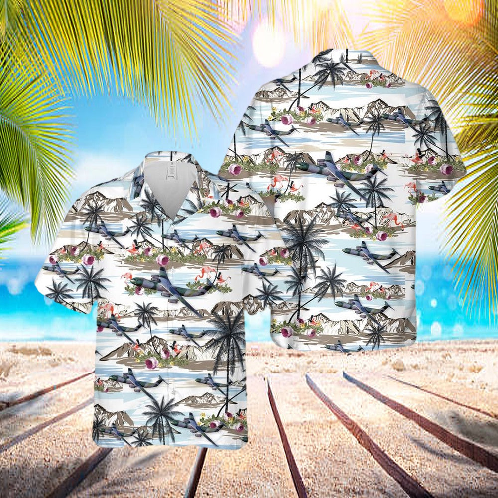 Us Air Force Lockheed C-141 Starlifter Hawaiian Shirt - Beachwear For Men - Best Hawaiian Shirts