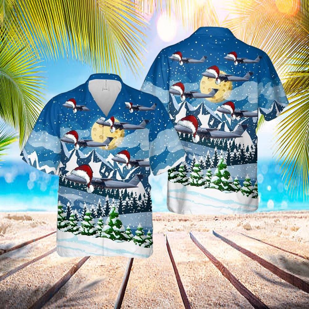 Us Air Force Lockheed C-5 Galaxy Christmas Hawaiian Shirt - Hawaiian Outfit For Men
