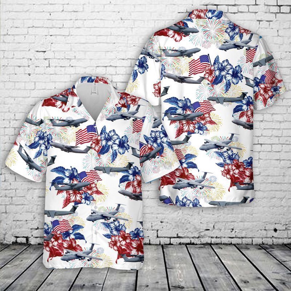 Us Air Force Lockheed C-5 Galaxy Hawaiian Fourth Of July Shirt, 4th Of July Hawaiian Shirt, 4th Of July Shirt