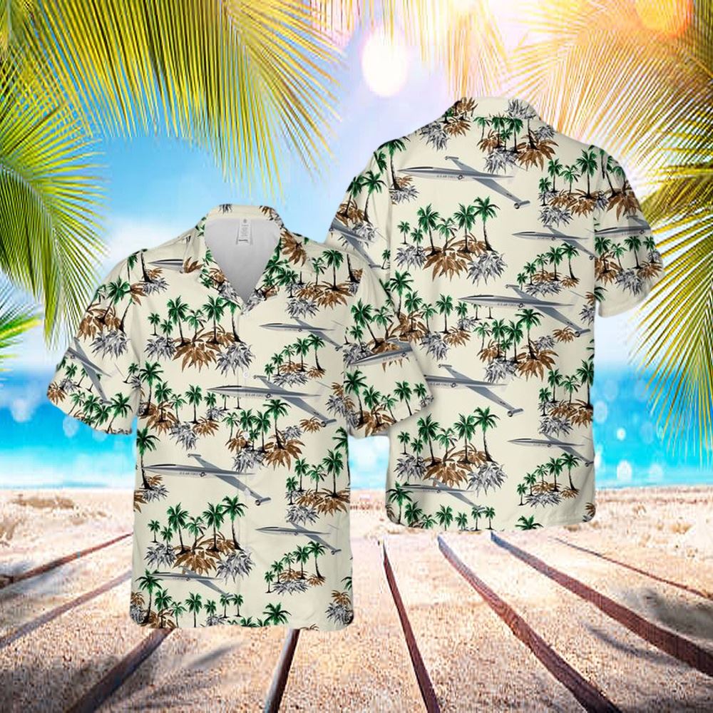 Us Air Force Lockheed Cl-400 Suntan Hawaiian Shirt - Hawaiian Outfit For Men - Gift For Young Adult