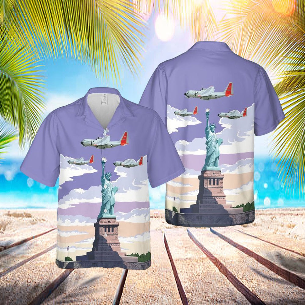 Us Air Force Lockheed Lc-130 Skibird Of 139th Airlift Squadron, New York Air National Guard Hawaiian Shirt - Beachwear For Men - Best Hawaiian Shirts
