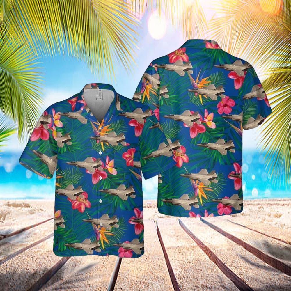 Us Air Force Lockheed Martin F-35 Lightning II Pocket Hawaiian Shirt - Hawaiian Outfit For Men