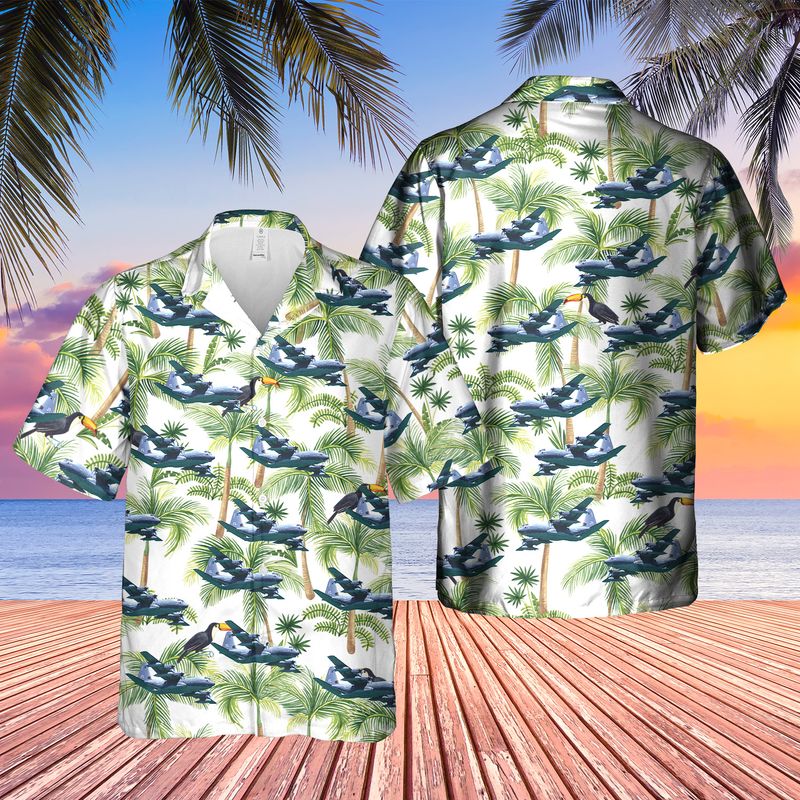 Us Air Force Lockheed Martin Mc-130j Commando Ii Hawaiian Shirt - Beachwear For Men - Best Hawaiian Shirts