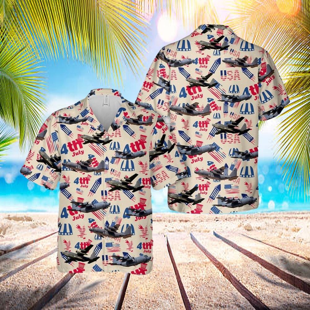 Us Air Force Lockheed Mc-130, 4th Of July Hawaiian Shirt - Hawaiian Outfit For Men - Gift For Young Adult