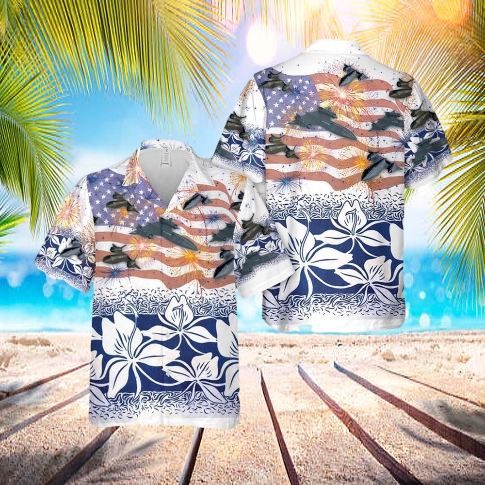 Us Air Force Lockheed Sr-71 Blackbird 4th Of July Hawaiian Shirt - Hawaiian Outfit For Men - Gift For Young Adult