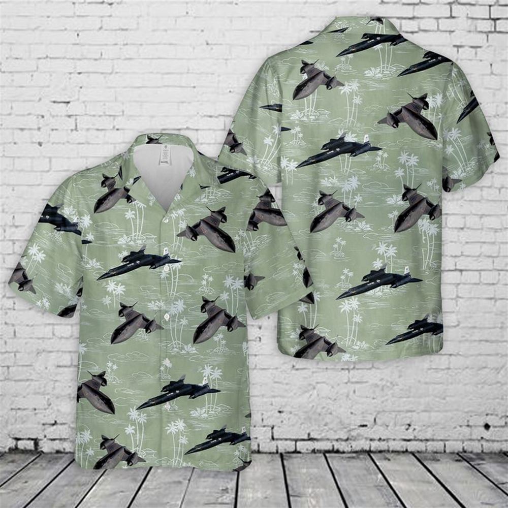 Us Air Force Lockheed Sr-71 Blackbird Hawaiian Shirt - Mens Hawaiian Shirt - US Air Force Gifts