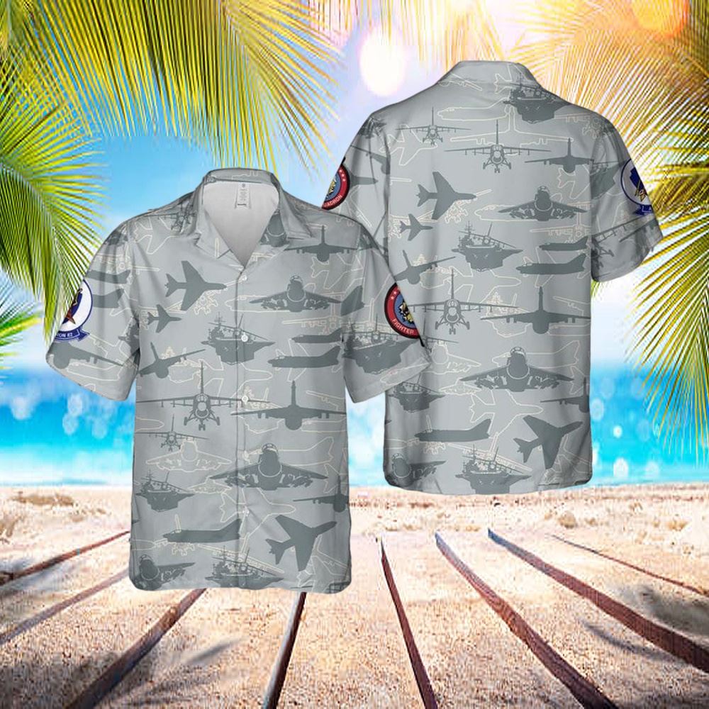 Us Air Force Ltv A-7 Corsair II Silhouette 1 Hawaiian Shirt - Hawaiian Outfit For Men - Gift For Young Adult