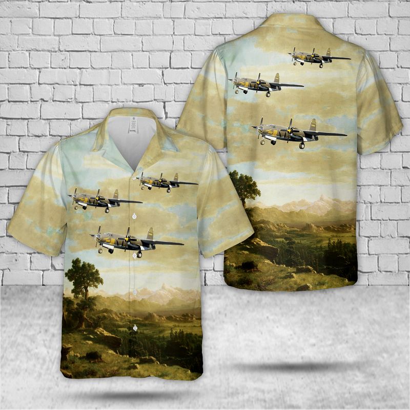 Us Air Force Martin B-26g-11-Ma Marauder Shootin Hawaiian Shirt - Mens Hawaiian Shirt - US Air Force Gifts