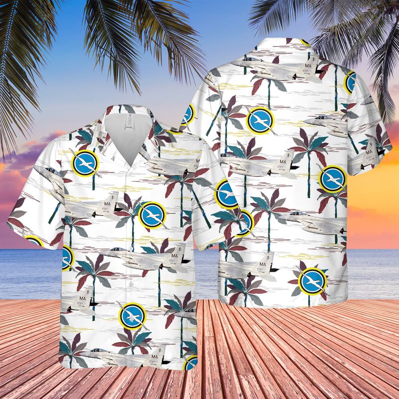 Us Air Force Massachusetts Air National Guard 101st Intelligence Squadron F-15c Eagles Hawaiian Shirt - Hawaiian Outfit For Men