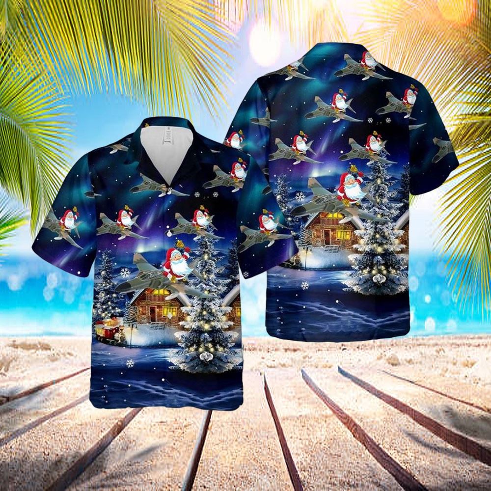 Us Air Force Mcdonnell Douglas F-4 Phantom II Christmas Hawaiian Shirt - Hawaiian Outfit For Men