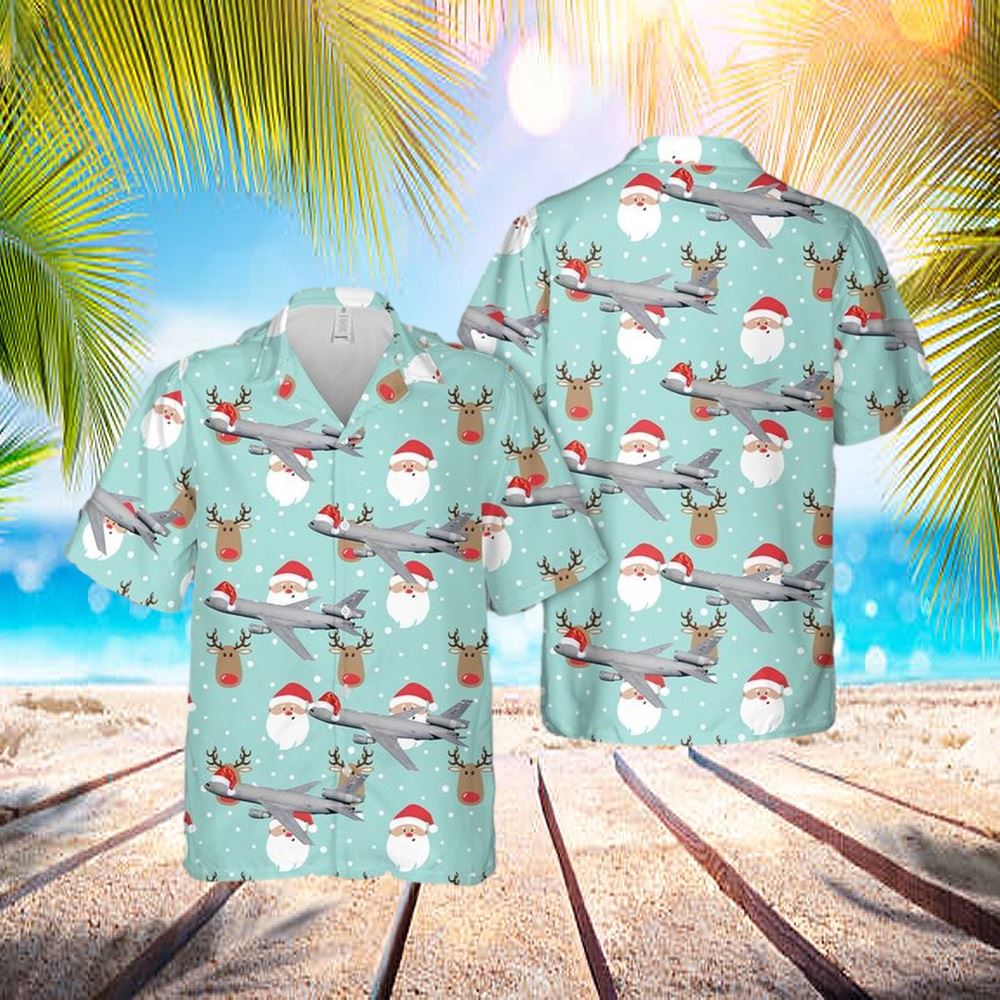 Us Air Force Mcdonnell Douglas Kc-10 Extender Christmas Hawaiian Shirt - Hawaiian Outfit For Men