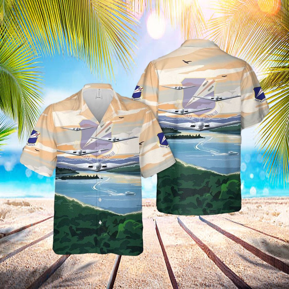 US Air Force Missouri Air National Guard 131st Bomb Wing B-2 Spirit Hawaiian Shirt - Mens Hawaiian Shirt - US Air Force Gifts