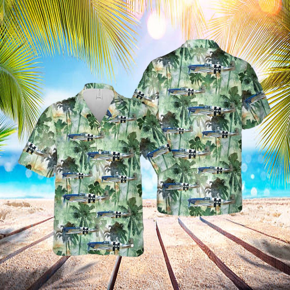 Us Air Force Mustang P-51c-10 43-25147 Princess Elizabeth Hawaiian Shirt - Beachwear For Men - Best Hawaiian Shirts