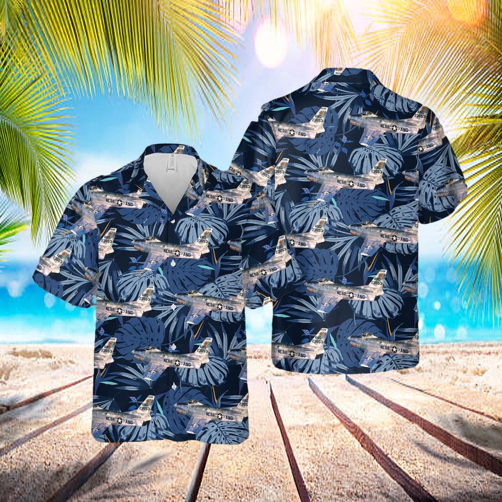 Us Air Force Nebraska Air National Guard North American F-86d-40-Na Sabre 52-3653 Hawaiian Shirt - Beachwear For Men - Best Hawaiian Shirts