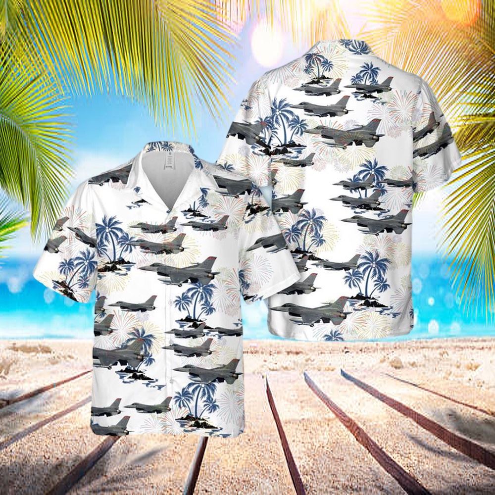 Us Air Force New Jersey Air National Guard 177th Fighter Wing F-16 Hawaiian Shirt - Hawaiian Outfit For Men