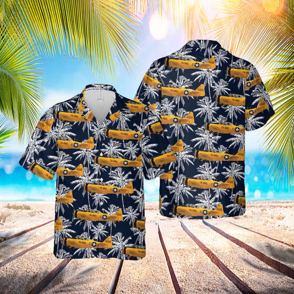 Us Air Force North American T-6g Texan Hawaiian Shirt - Beachwear For Men - Best Hawaiian Shirts