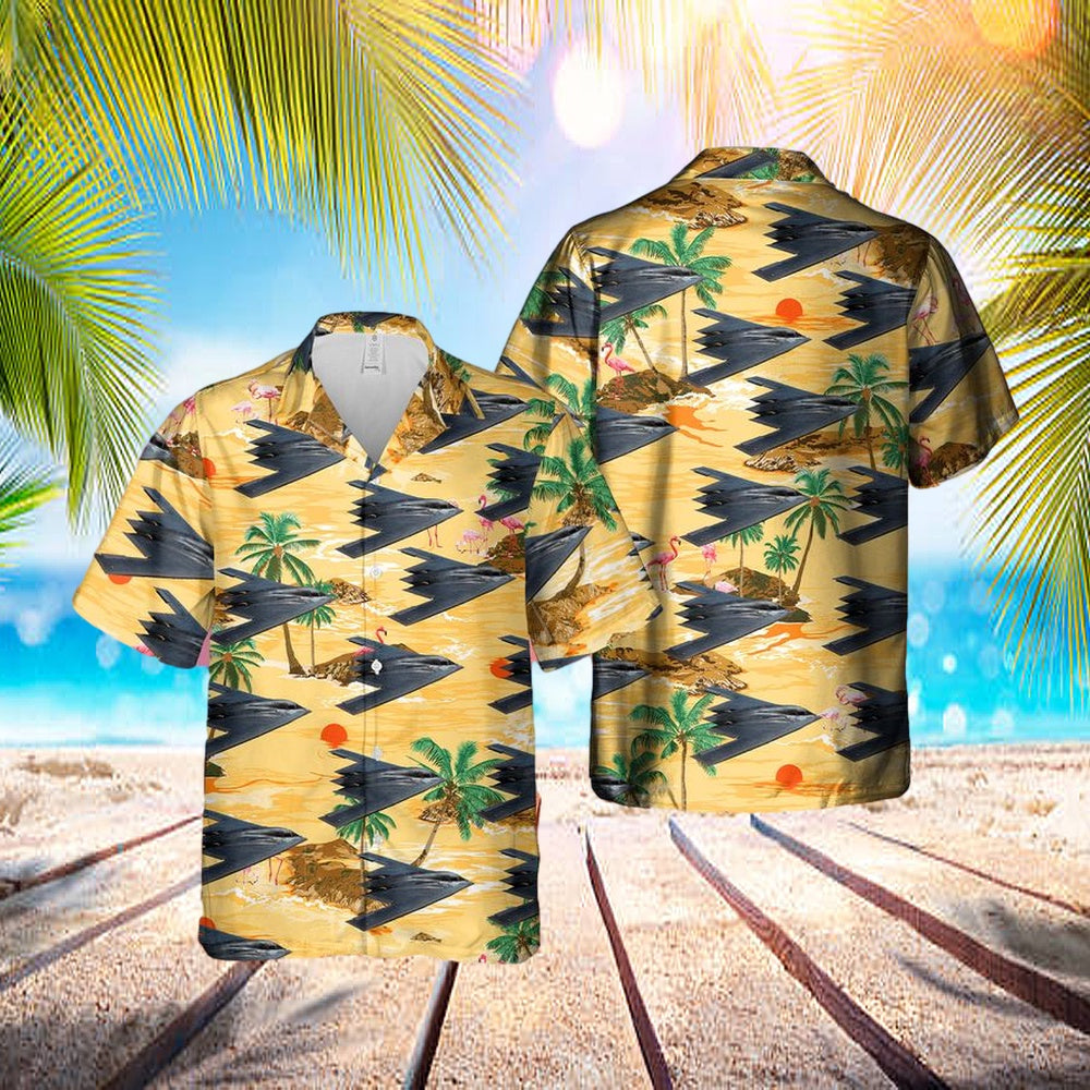 Us Air Force Northrop Grumman B-2a Spirit Hawaiian Shirt - Beachwear For Men - Best Hawaiian Shirts