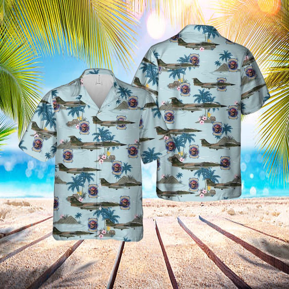 US Air Force Puerto Rico Air National Guard F-104D Starfighter 198th Tactical Fighter Squadron Hawaiian Shirt - Mens Hawaiian Shirt - US Air Force Gifts