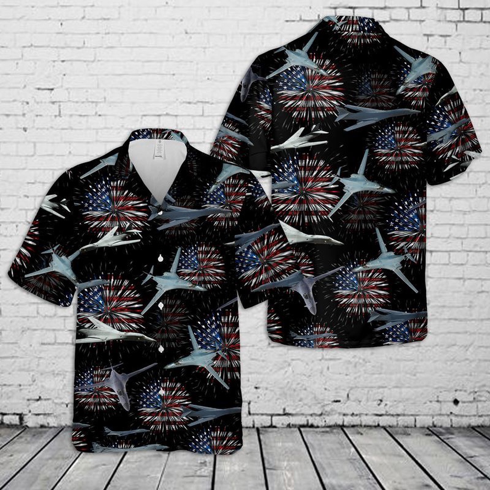 Us Air Force Rockwell B-1 Lancer Hawaiian Fourth Of July Shirt, 4th Of July Hawaiian Shirt, 4th Of July Shirt