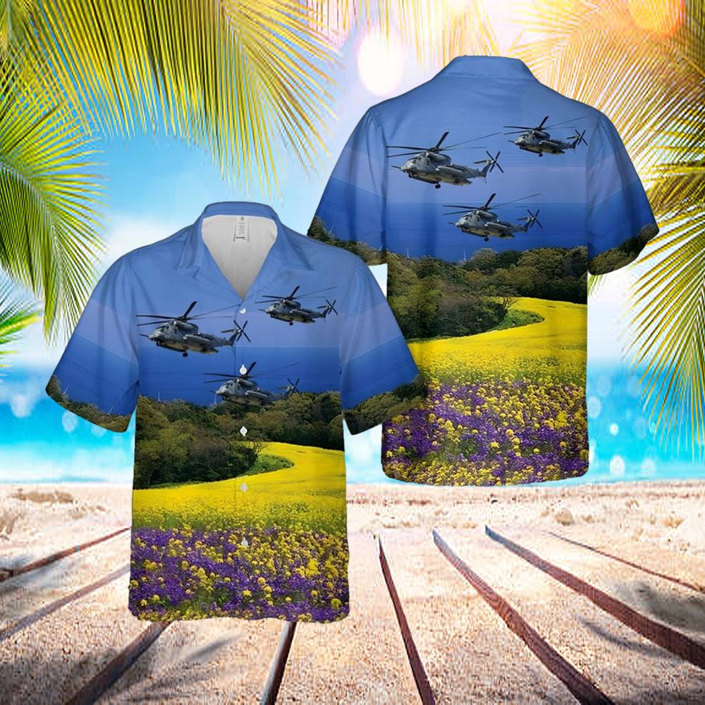 US Air Force Sikorsky MH-53J Pave Low III Hawaiian Shirt - Mens Hawaiian Shirt - US Air Force Gifts