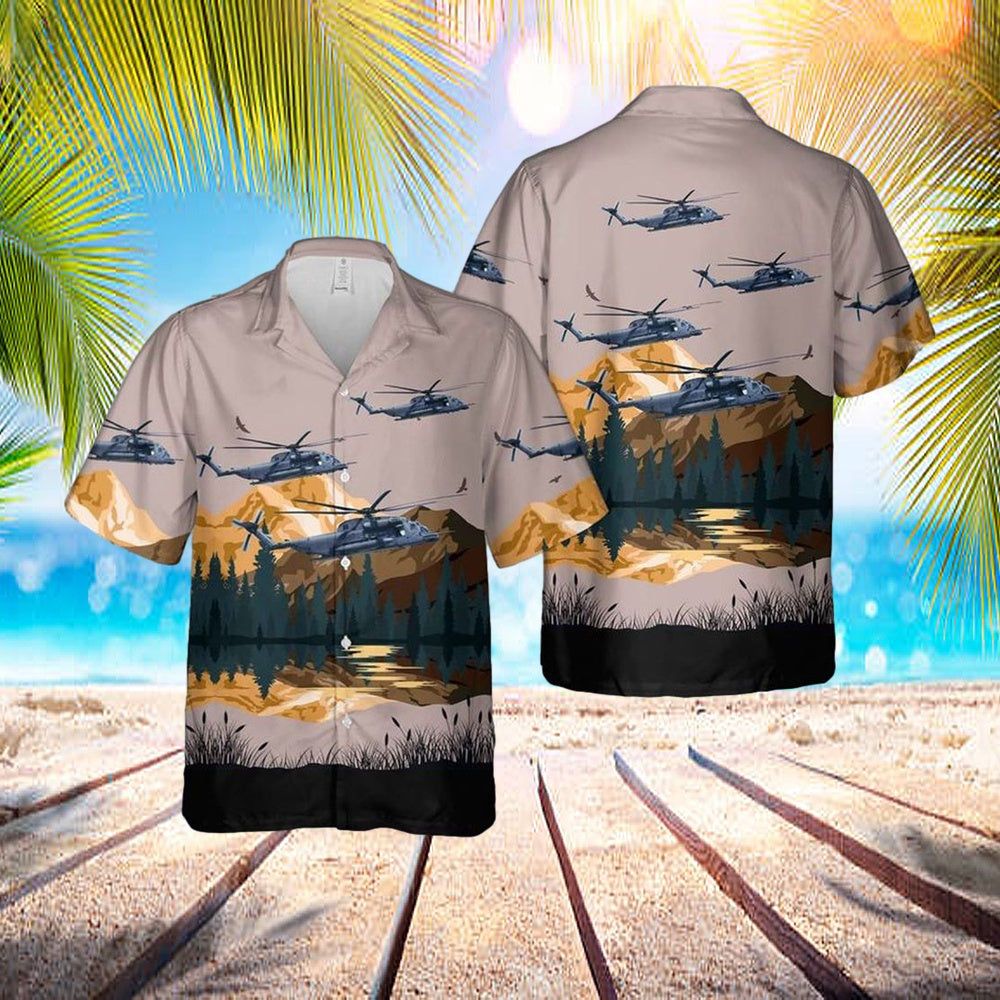 US Air Force Sikorsky MH-53J Pave Low III (S-65A) Hawaiian Shirt - Mens Hawaiian Shirt - US Air Force Gifts