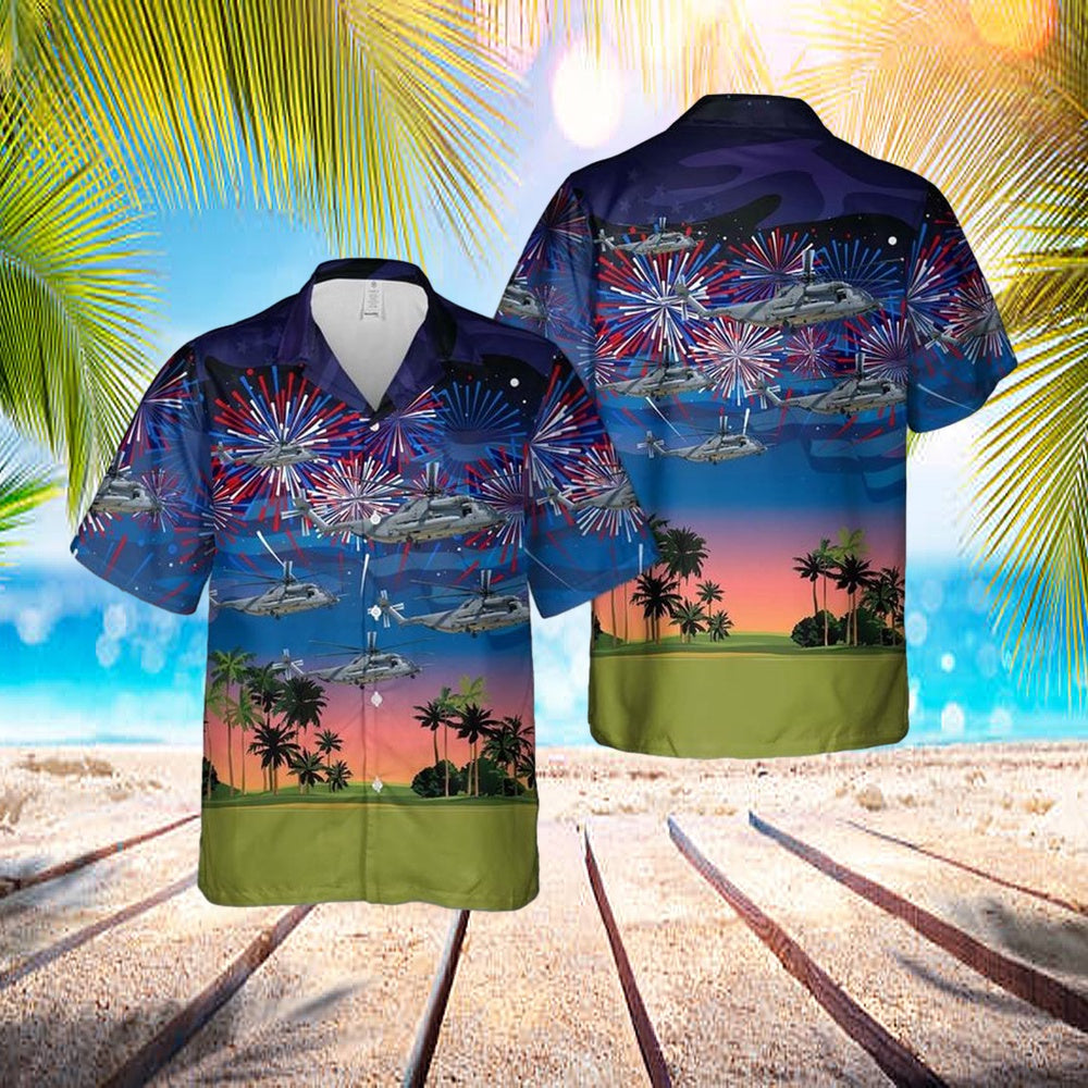 US Air Force Sikorsky MH-53M Pave Low IV 69-5796, 4th Of July Hawaiian Shirt - Mens Hawaiian Shirt - US Air Force Gifts